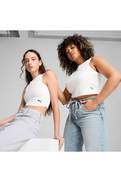 Puma WARDROBE ESS Ribbed Crop Top Kadın T-shirt