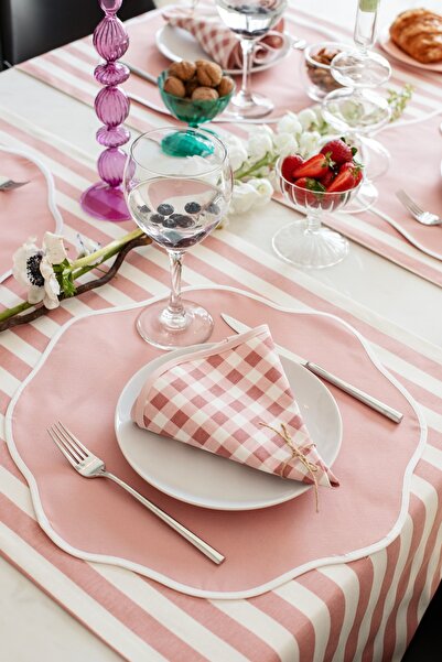 SUENO DESIGN STUDIO Pudra Bulut 2'li Amerikan Servis & Peçetelik 40x40 cm