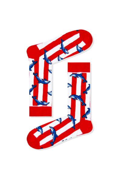 Bidigago جوارب للجنسين منقوشة على شكل دولفين أحمر