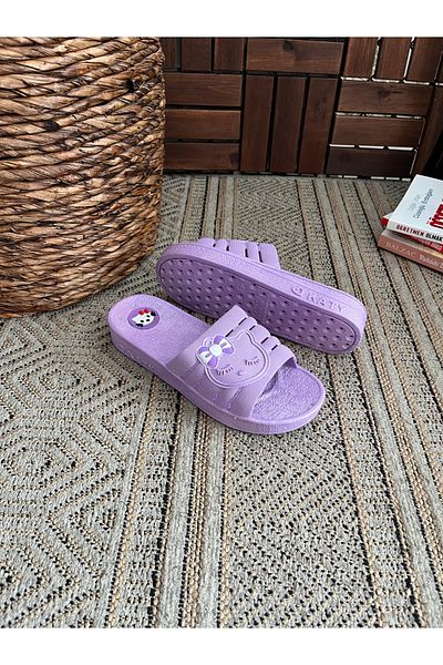 Behtah Kundura Hello Kty Non-Slip Sole Slippers Balcony Bathroom Pool Seaside Beach Pool Daily Slippers