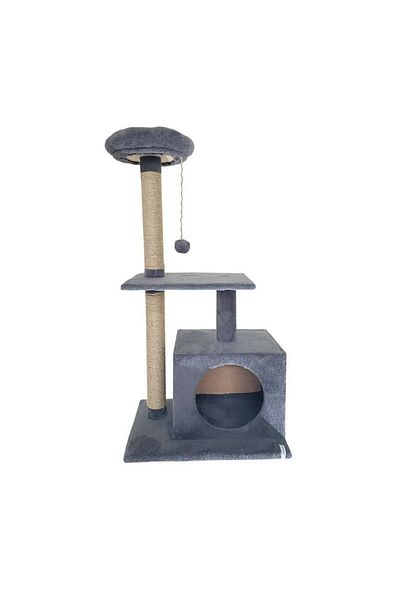 Reyo Cat Playhouse and Anthracite Scratching Platform