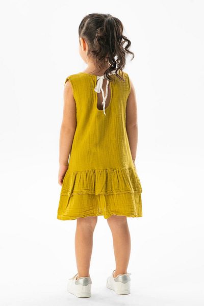 Eliş Şile Bezi Αμάνικο Aybike Summer Muslin Παιδικό Φόρεμα Oil Green Ygysl