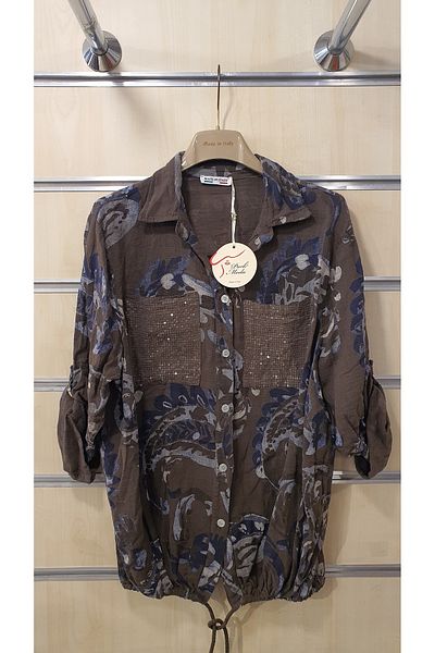 Park Moda Италианска риза с шал и пайети