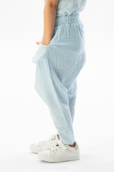 Eliş Şile Bezi Західний літній мусліновий шальвар для дівчинки, блакитний Bmv