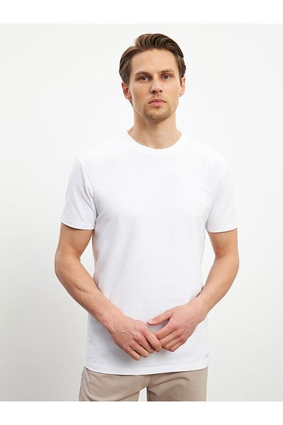 LC Waikiki White Crew Neck Short Sleeve Men's Undershirt