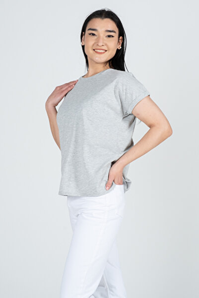 Kyron Γυναικείο μπλουζάκι από 100% βαμβακερό ριγέ χαμηλό μανίκι - με διαφορετ...