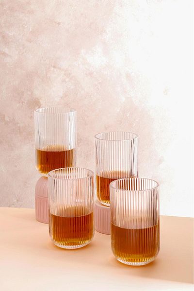 HOMENIVA Aster 4 Glass Cups 440 ml