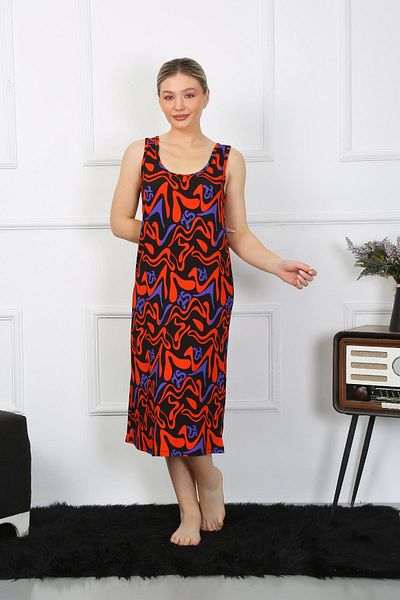 Akbeniz Thick Strap Combed Cotton Long Women's Nightgown - 12003