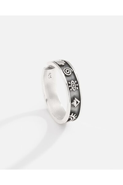 MEKS JEWELS Gümüş Şaman Erkek Yüzüğü