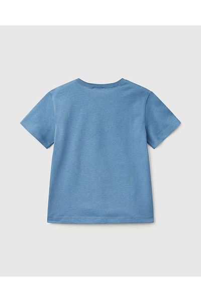 United Colors of Benetton Tricou cu imprimeu cu logo-ul Benetton Aviator Blue pentru băiat