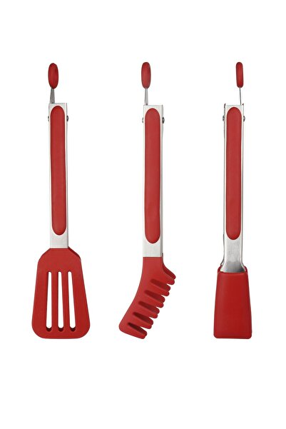 HOMENIVA مجموعة من 3 ملاقط من الفولاذ السيليكون - مجموعة ملاقط قابلة للتعديل