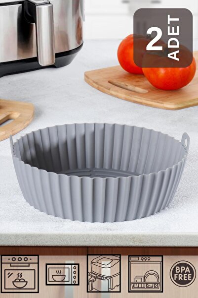 HOMENIVA 2 Adet Silikon Air Fryer Pişirme Kabı Ithal - Tüm Cihazlara Uyumlu -...