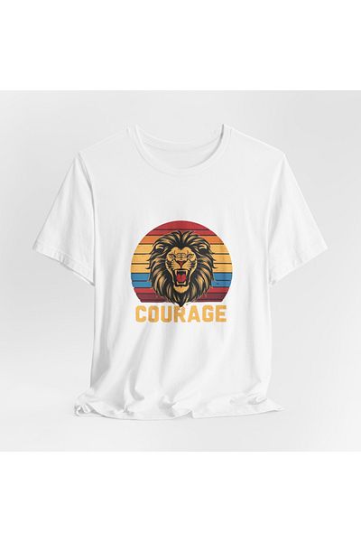 IVART Unisex βαμβακερό μπλουζάκι ποδηλάτου - με στάμπα Lion courage