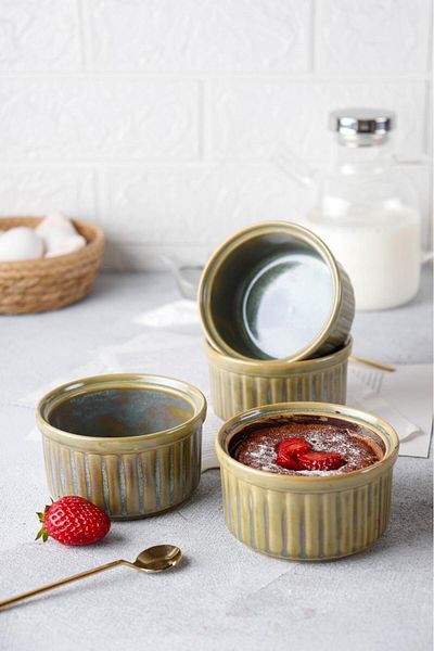 HOMENIVA 4 Hologram Porcelain Soufflé Dish – Oven Airfryer Microwave Dish
