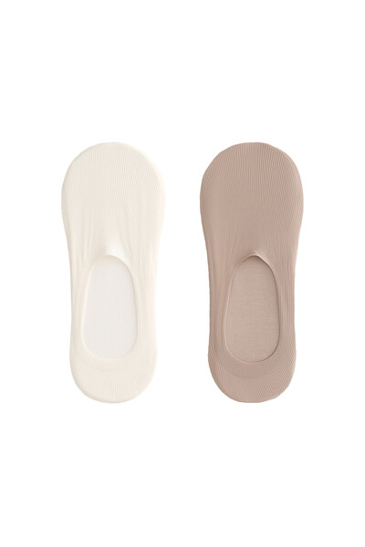 Oysho 2 çift mikrofiber rib high cut görünmez çorap