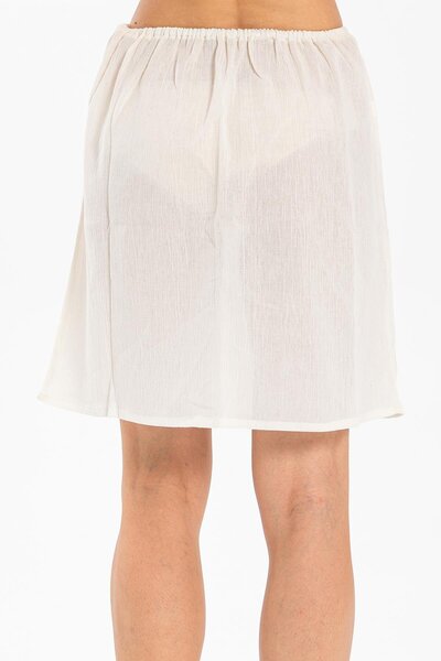 Eliş Şile Bezi Underskirt Şile Cloth Cotton Women's Mini and Knee-Length Short Skirt Lining Set of 2 Cream-Cream Krm/Krm
