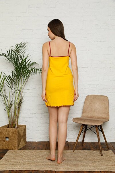 Akbeniz Combed Cotton Nightgown 396 - Rope Strap