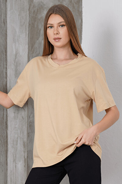 Paw Garage Γυναικείο μπλουζάκι από βιολετί χτενισμένο βαμβάκι με λαιμόκοψη V,...