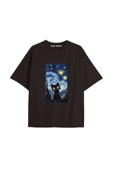 Kalic Studio Unisex Van Gogh Printed Oversize T-shirt