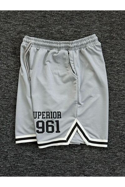 Altamira Men's Smoke Gray Superior Printed Leg Stripe Shorts