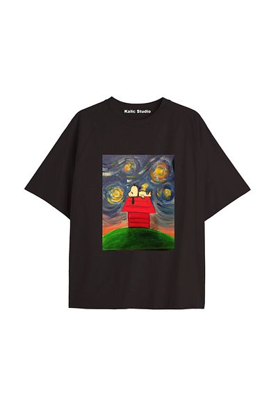 Kalic Studio Unisex Van Gogh Printed Oversize T-shirt