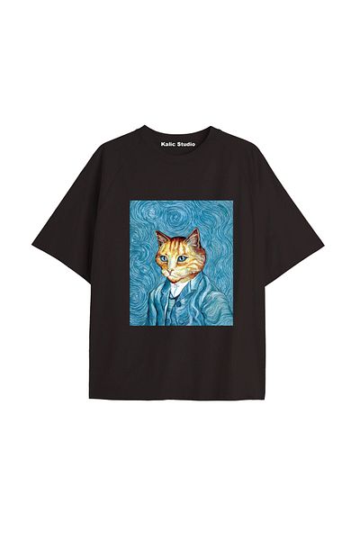 Kalic Studio Unisex Van Gogh Printed Oversize T-shirt