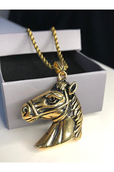 vogutima قلادة من الفولاذ للرجال والنساء - سلسلة رأس الحصان • الحبيب • الزوج ...