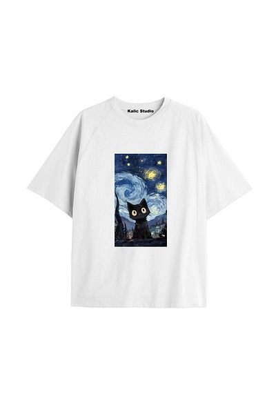 Kalic Studio Unisex Van Gogh Printed Oversize T-shirt