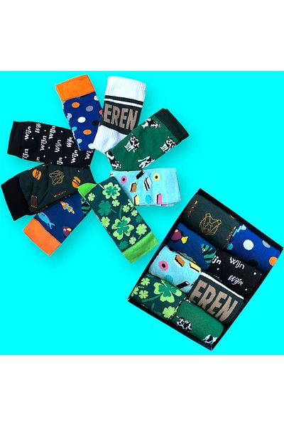 UZN SOCKS 8 ΖΕΥΓΑ ΚΟΥΤΙ ΚΑΛΤΣΕΣ ΜΕ ΧΡΩΜΑΤΑ ΣΧΕΔΙΑ ΒΑΜΒΑΚΙ UNISEX