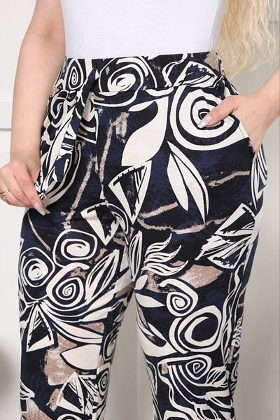 VERA COLLECTİON Plus Size Full Lycra Women's Viscosse Pocket Pants