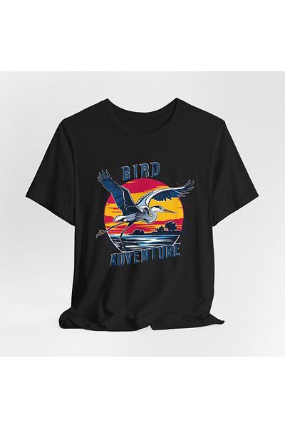 IVART Bird Adventure-unisex -%100 βαμβακερό κοντομάνικο μπλουζάκι με κανονικό λαιμόκοψη-Bird Adventure