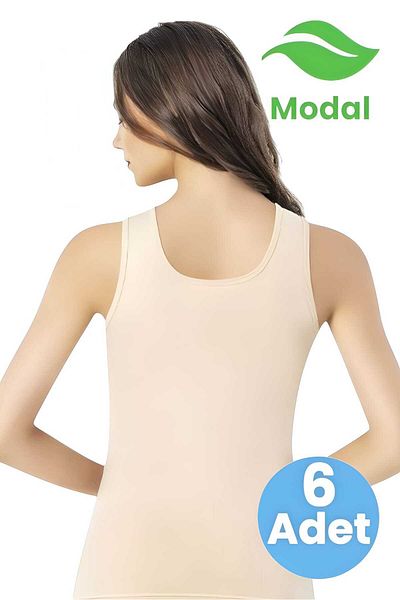 Uniquetrenders Γυναικείο εσώρουχο Modal με φαρδιές τιράντες 6 συσκευασιών