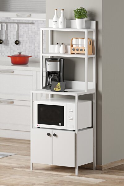 Cosargroup Mutfak Bangosu Raf Bar Masası 2 Kapaklı Çok Amaçlı Masa Kahve Köşesi 150cm Bxb