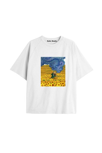 Kalic Studio Unisex Van Gogh Printed Oversize T-shirt