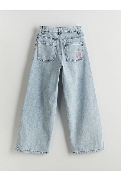LC Waikiki Embroidered Wideleg Girl's Jean Trousers