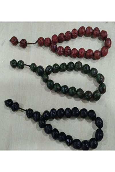 OSMANLI DOĞAL TAŞ Sertifikalı Andız Tesbih 3 Adet - Renkli