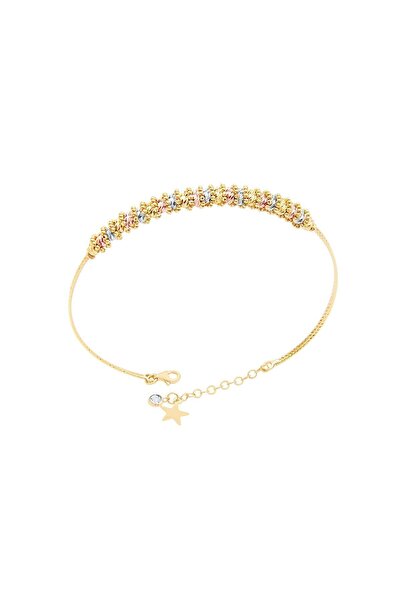 Diamond Line-Gülaylar 14 Ayar 3 Renkli Altın Dorika Bilezik