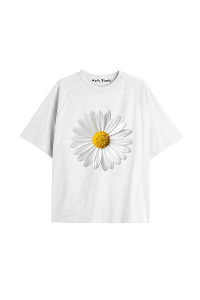 Kalic Studio تي شيرت نسائي برقبة دائرية من القطن الممشط ملون ومطبوع حسب الطلب