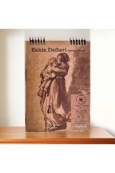 Pagos Yayınları Black Spiral A4 Sketch Notebook - 50 Yp/120 Gr