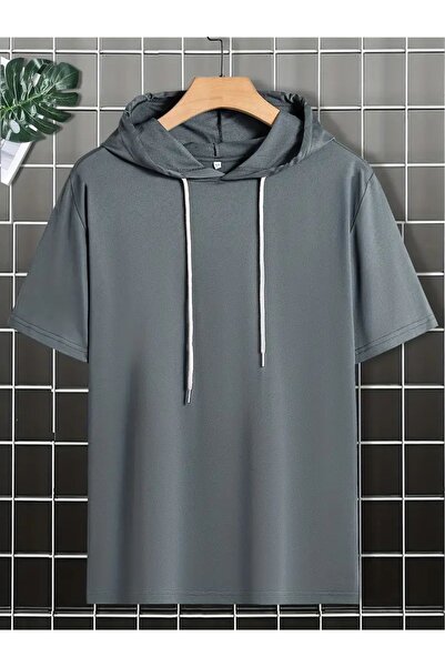 İmpavido تي شيرت بغطاء رأس كبير الحجم باللون الرمادي