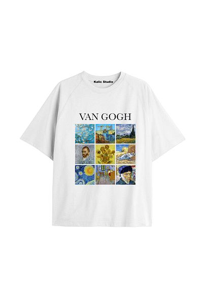 Kalic Studio Unisex Van Gogh Printed Oversize T-shirt
