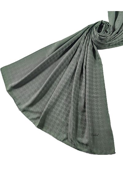 mim eşarp Σάλι Enba Viscose Jacquard με σχέδιο Houndstooth 75x190 cm