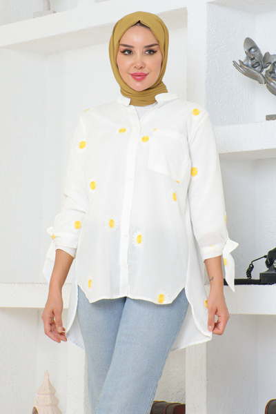Generic Brand Shirt White - Yellow Polka Dot 301