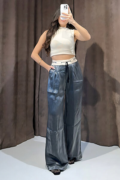 Damla Demli توهج شرابة الدانتيل يصل السراويل المدخنة