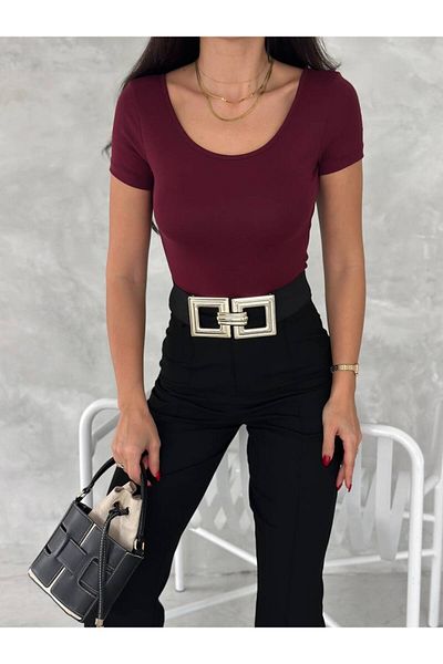 BYKUZEYARAS Γυναικείο Premium Modal Fabric Flexible Basic T-Shirt |   Άνετη εφαρμογή, μαλακή υφή, καθημερινή χρήση