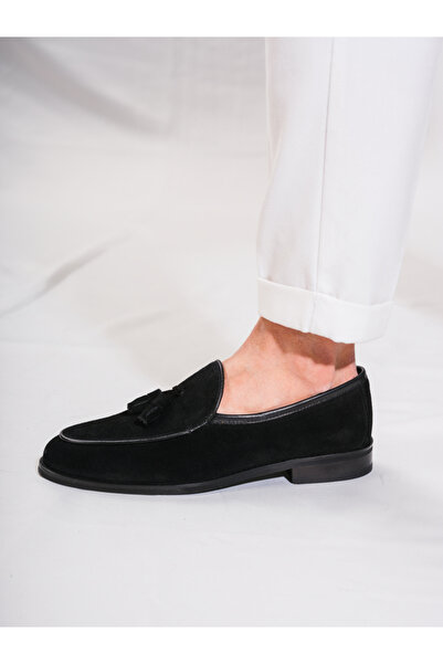 Byterre Giovanni Black Suede LeatherLoafer- Genuine Leather Handmade