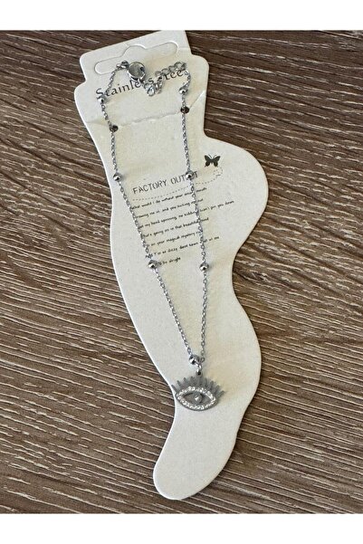 misstakıjewerly خلخال العين الفولاذي الفضي الملون دوريكا