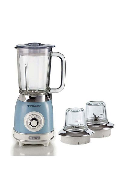 ARIETE Vintage Glass Blender 4 Speed Setting 2 Mills Blue