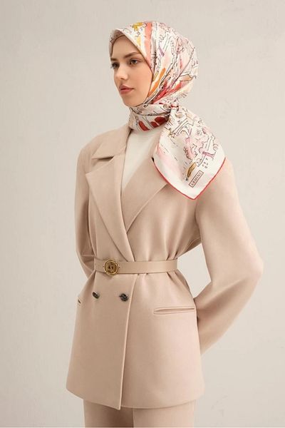 Armine Eșarfă din twill de mătase pură cu model, model nr: 9349-32