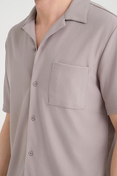 Store 100% Cotton, Modern Design Men's Shorts and Pocket Detailed Shirt Set